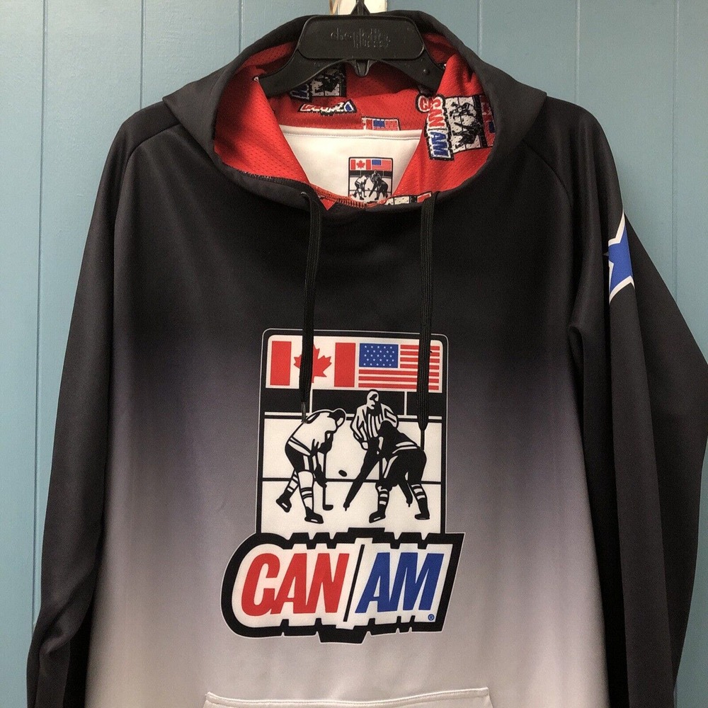 Can-Am Men's XL Premium‎ Pullover Hoodie Sweatshirt Can/Am Canada America Hockey